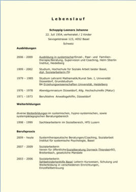 CV Johanne Schoppig
